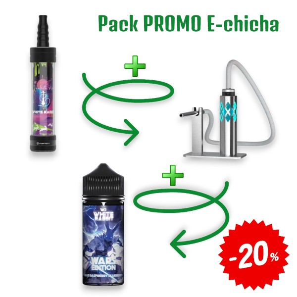 Pack E-Chicha White Rabbit Air Métal Brossé