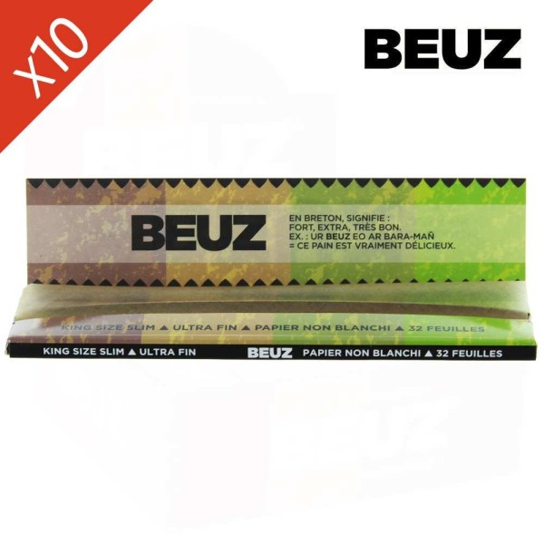 Lot de 10 Carnets Feuilles à Rouler Brown Slim BEUZ