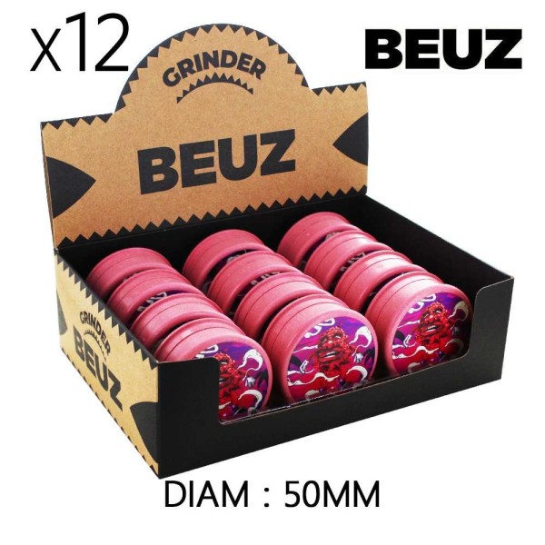 Boîte de 12 Grinders en chanvre biodégradable Rose Bloodybud 50mm