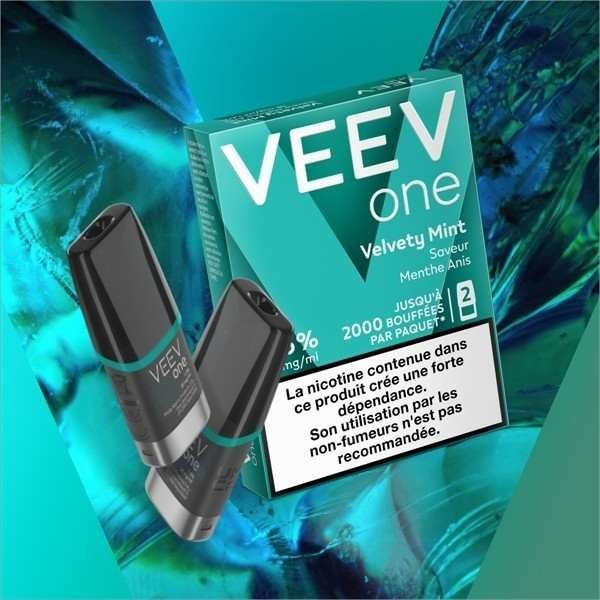 2 Pods pre-remplis Veev One Velvety Mint  Saveur Menthe Anis