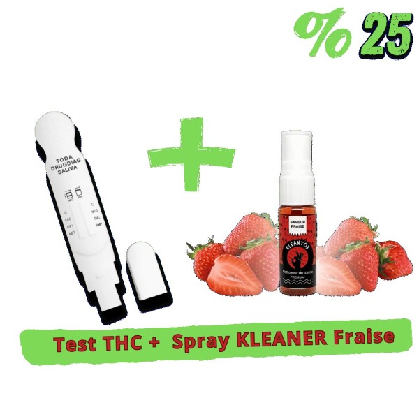 Pack Test THC + Spray KLEANER KLEANTOX Fraise
