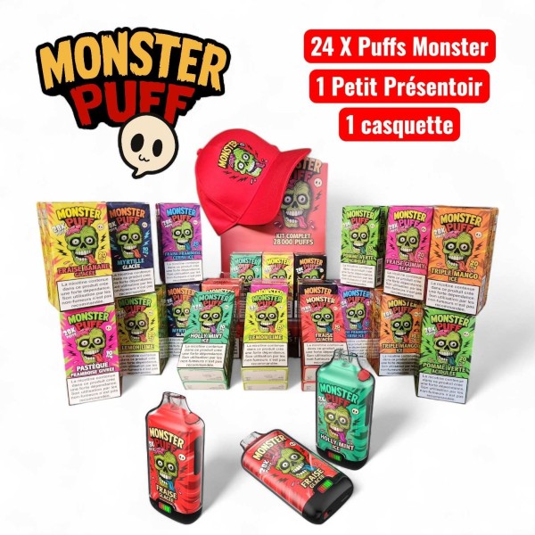 Pack 24 Puffs Monster 28K + Mini Corner + Casquette