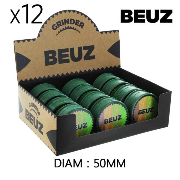 Boîte de 12 Grinders en chanvre 50 mm Beuz Green Organic